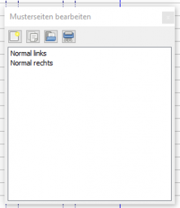 Fenster "Musterseiten bearbeiten"