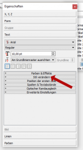Gehe in der Eigenschaftenpalette auf „Text“ und auf „Stil verändern“. Dort wählst du im Dropdownmenü für den Absatzstil den gewünschten Absatzstil aus.