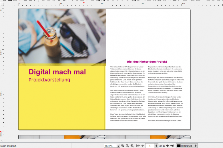 Screenshot des Programms Scribus