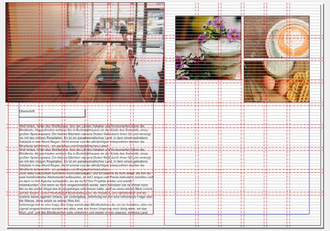 Hier habe ich die Bilder schonmal im Gestaltungsraster angeordnet.