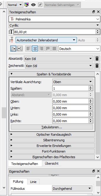 In den "Texteigenschaften" unter "Gehe in der Palette "Texteigenschaften" auf „Spalten & Textabstände“ stellst du die gewünschten Abstände zwischen Text und Rahmen ein.